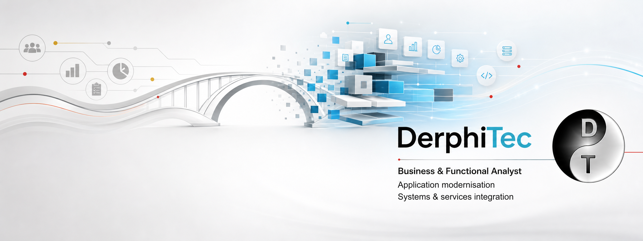 A bridge connects business needs with modern applications and services.